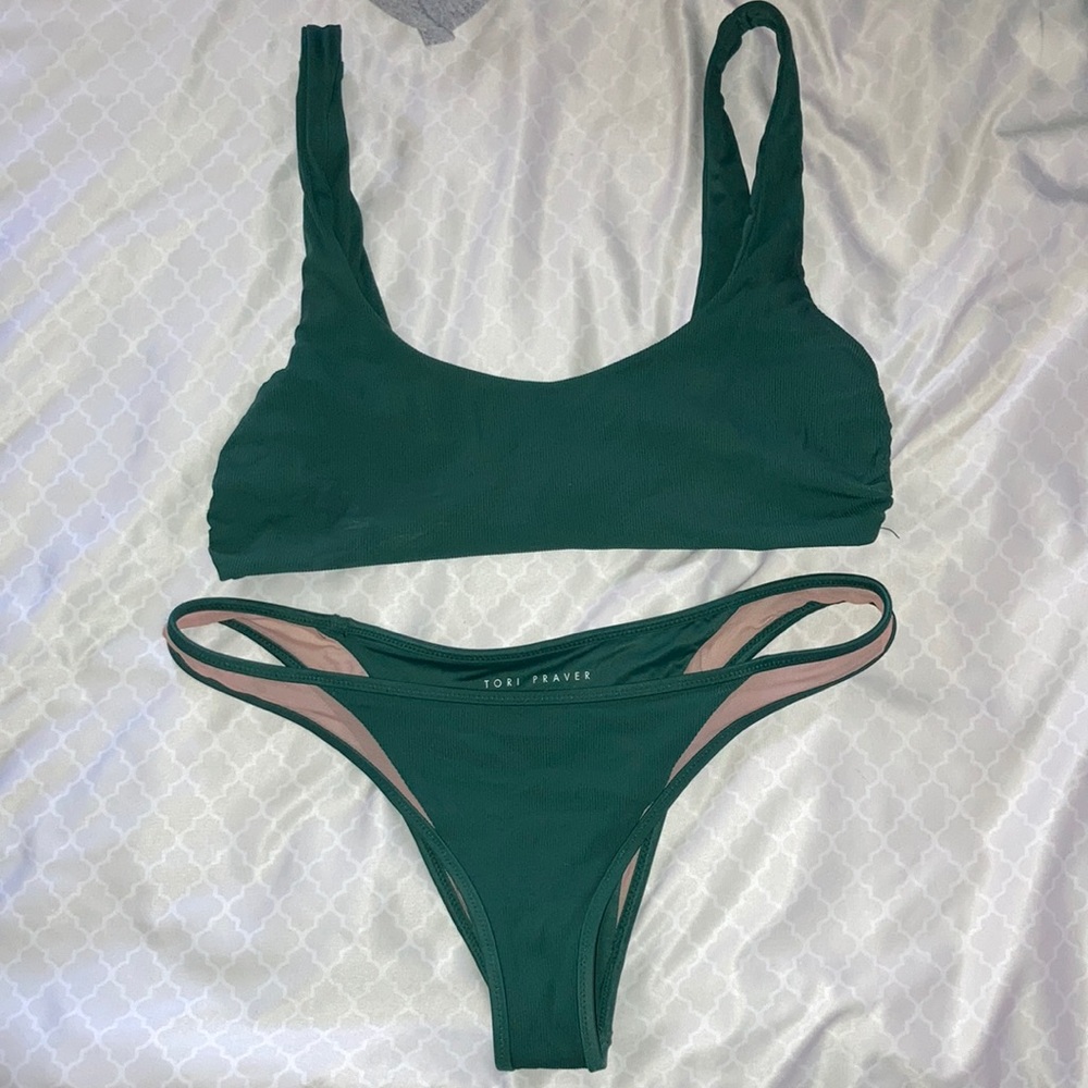 Tori Praver swimsuit set. M top small bottom
